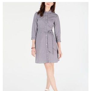 Tommy Hilfiger Cotton Gingham-Print Shirtdress